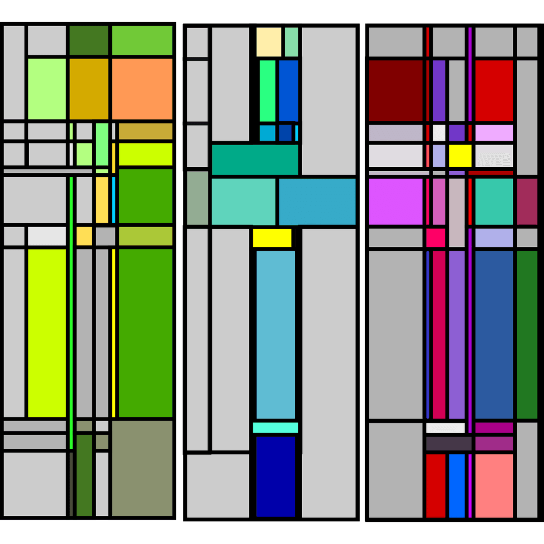 Peter Kuyper - K 290 Triptychon - 120 x 120 cm, Glasbild Entwurf